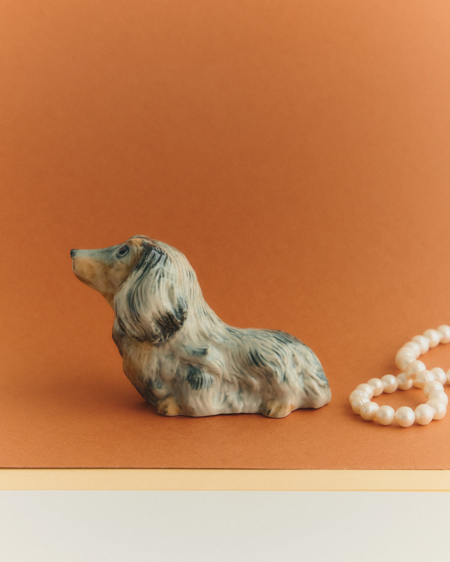 ミニチュア陶器】Marble Dachshund | hitotonari -animal collecter's