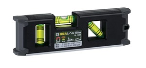 【在庫のみ】新潟精機 SK 超磁力レベル マグネット付 150mm 黒 ML-150KB