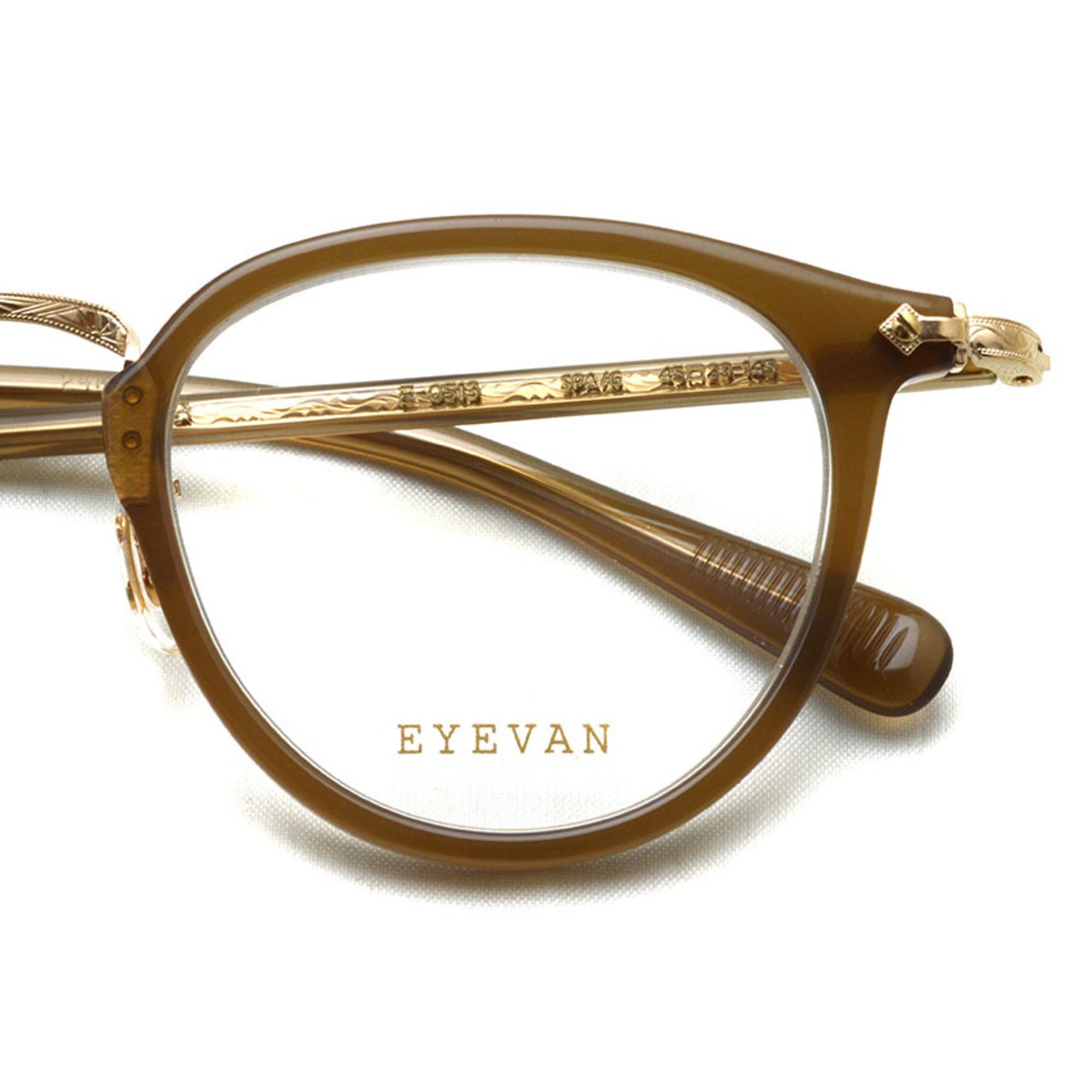 EYEVAN / E-0513 / SPA/G セピア/ゴールド ボストン パント  
