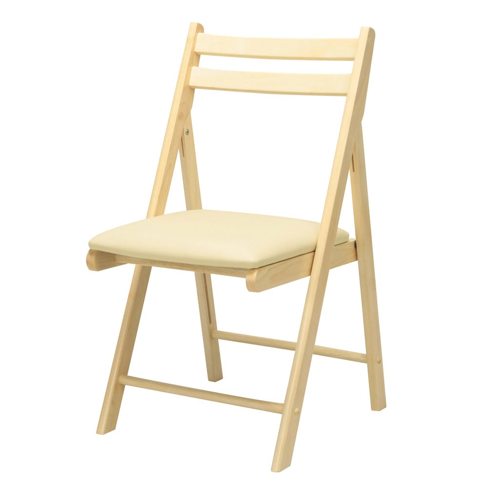 便利な背もたれ付木製折り畳み椅子◇カイタシチェア(もく) | 金山家具