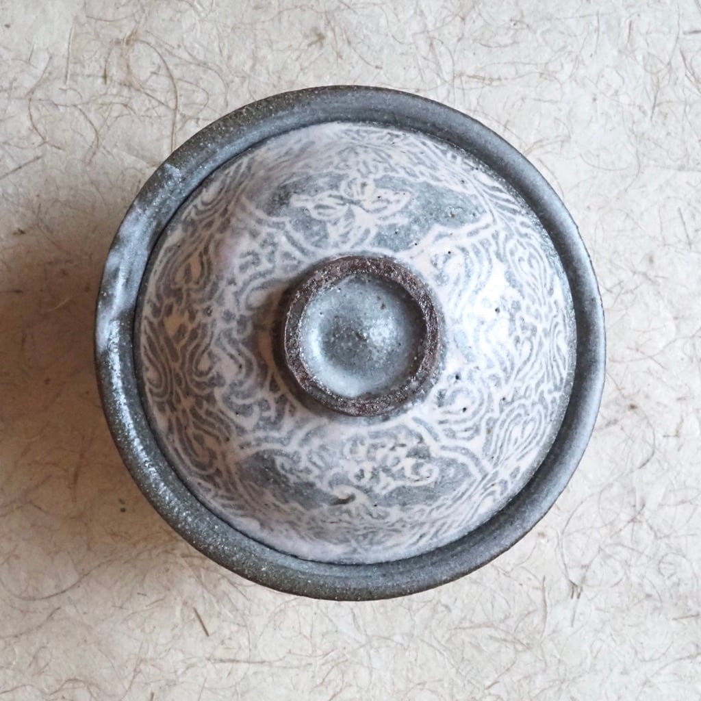 土本訓寛・久美子/象嵌 蓋碗 蝶・蓮華・福寿