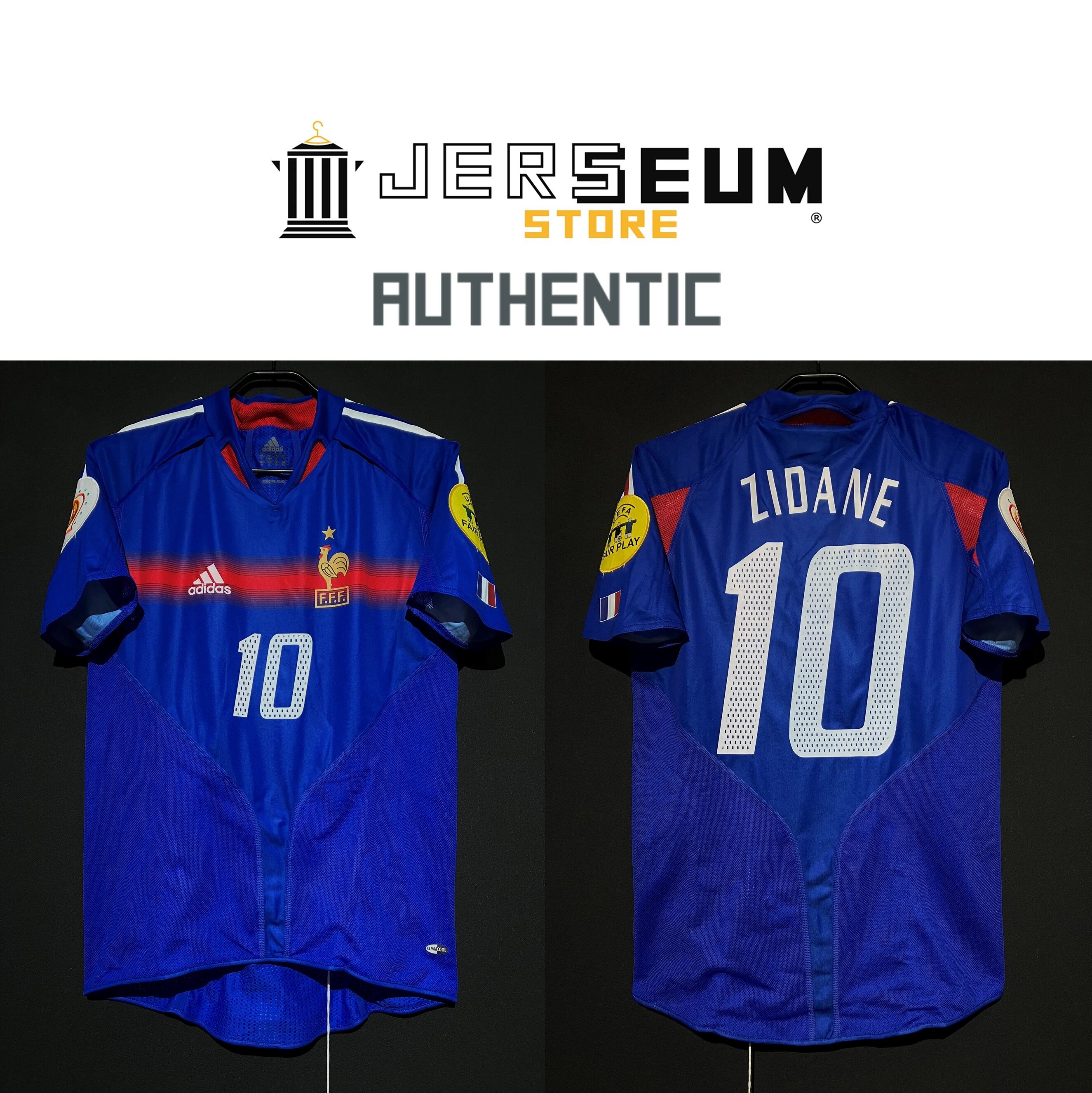 EURO2004】 France（H） Condition：Brand New Grade：5 Size：S No.10  ZIDANE Authentic Jerseum Store