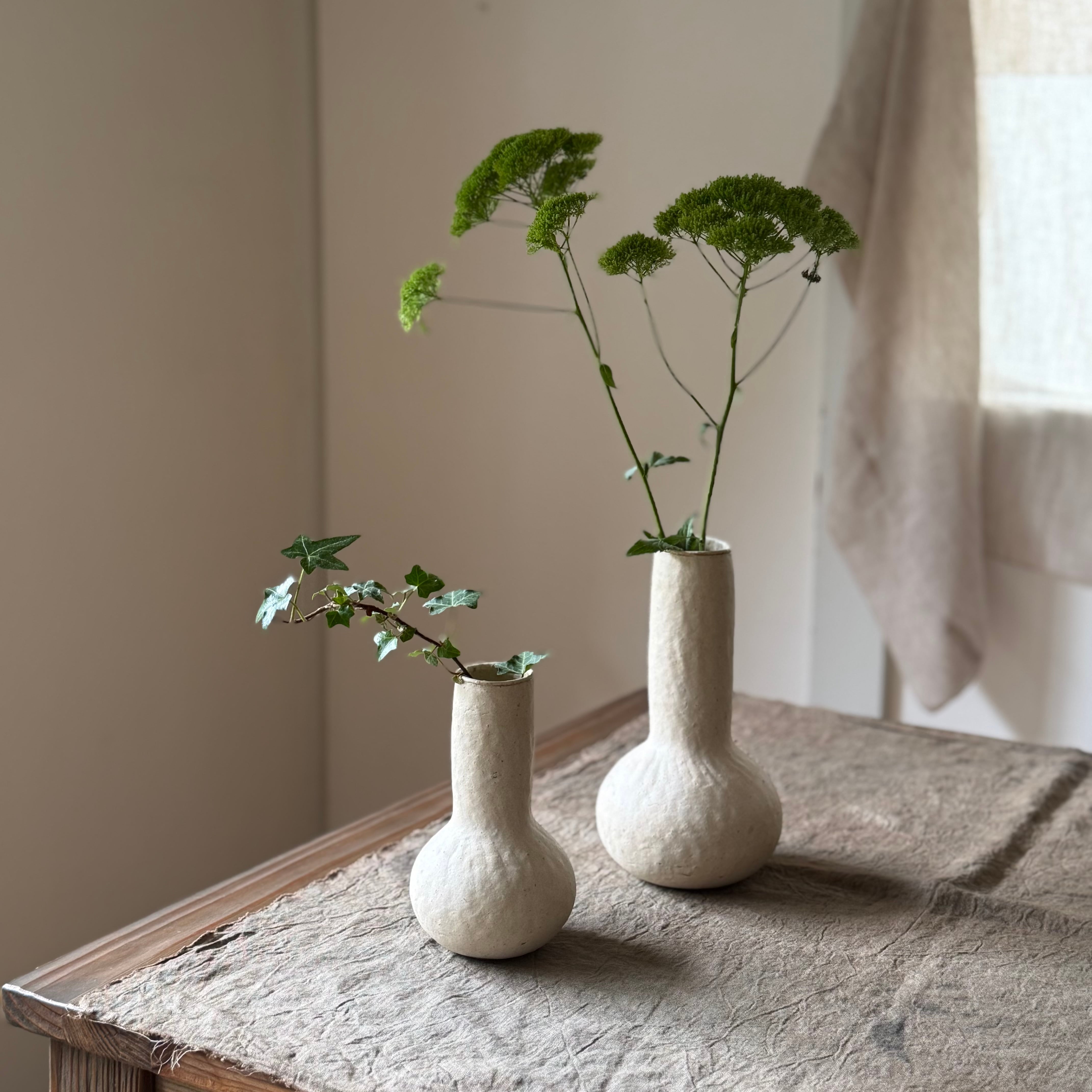 高田かえ 白土花器 大 | gallery 一白