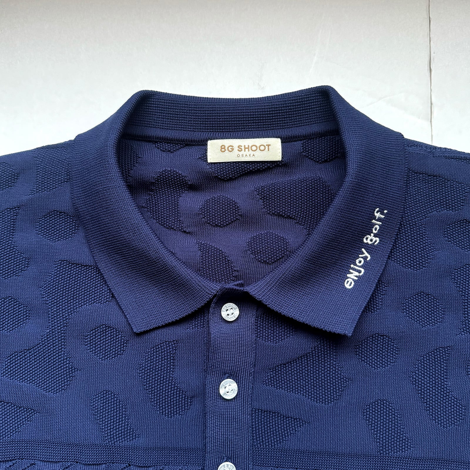 【新品】8gshoot LOGO JACQUARD KNIT POLO ネイビー LOGO JACQUARD KNIT POLO -NAVY- | 8G SHOOT WEBSTORE