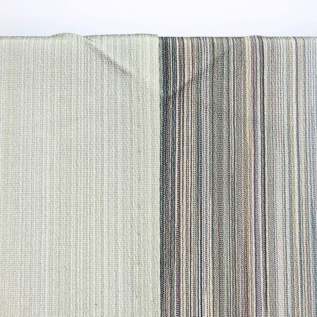 K-2769 本塩沢紬 やまだ織 証紙付 100亀甲寄せ柄 有栖川 七宝 薄鼠色