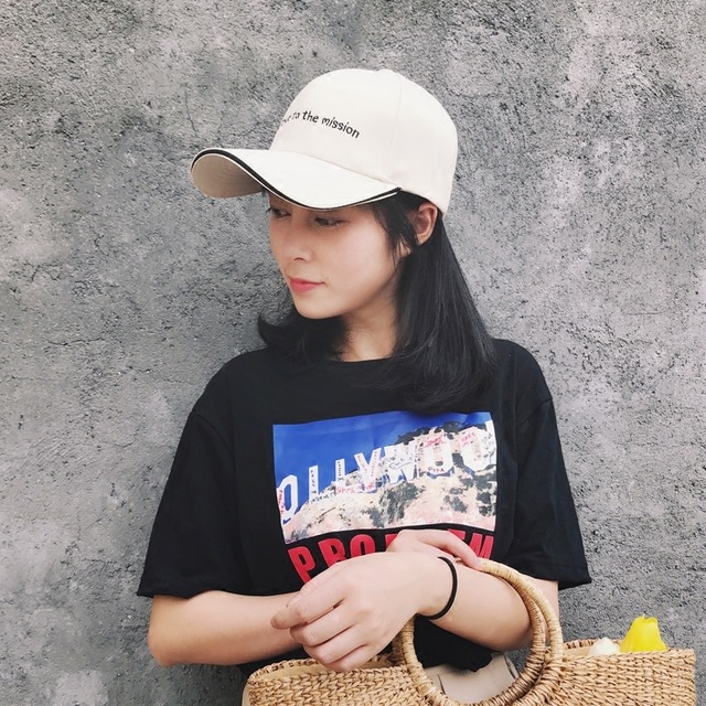 帽子のバージョン女性の夏のシンプルな文字刺繍野球帽インキャップオールマッチ学生サンバイザー男性 ブラック・アイド・ピーズ25182037858