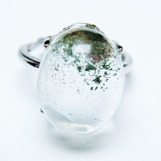 ガーデンクォーツ 指輪 ガーデン水晶 リング フリーサイズ 10号 一点物 メール便可 [M便 1/20] 115-6872