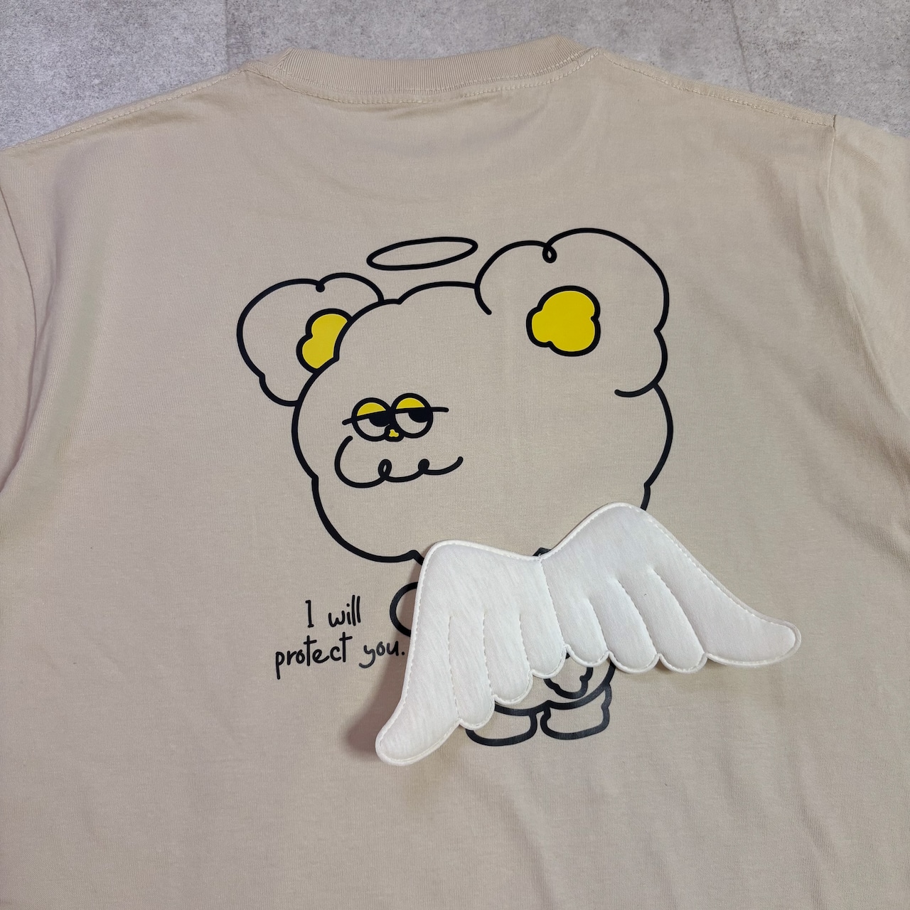 【背中に羽が生えました。】天使の羽 Tシャツ｜Hoooさん 立体刺繍 羽付き キャラクターTee - 5