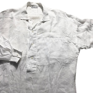 vintage GIANNI VERSACE white linen pullover shirt