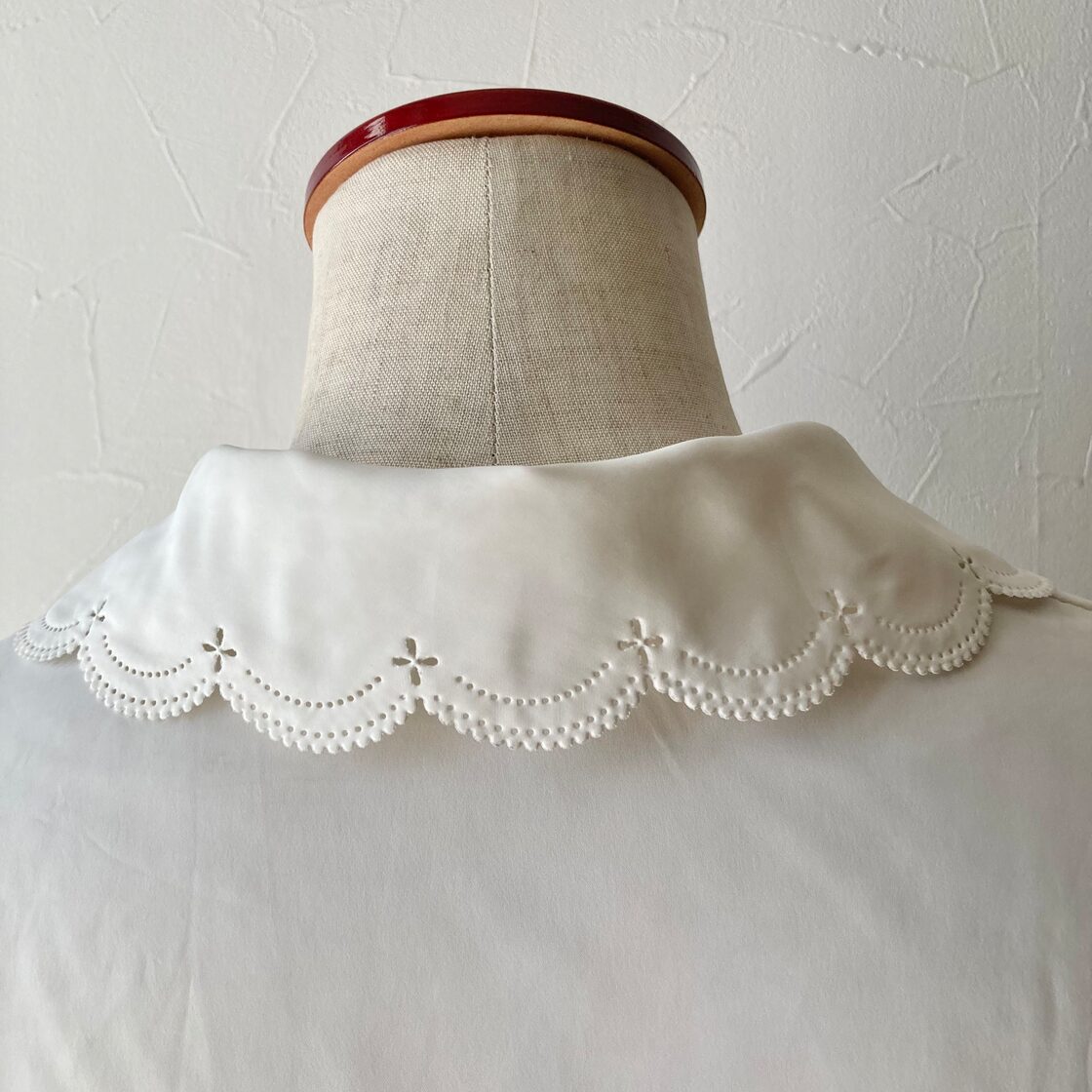 スカラップ刺繍襟ブラウス 昭和レトロ 古着 used vintage | PAY ID