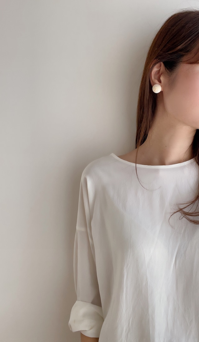 (即納) Fil. / Marble white earring