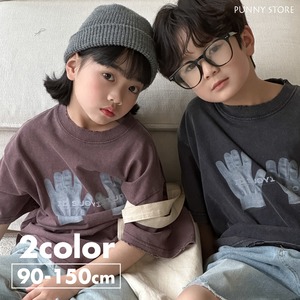 《取寄》 テブクロプリントTシャツ （全２色） KMAI 2024夏 韓国子供服 Tシャツ トップス 手袋 軍手