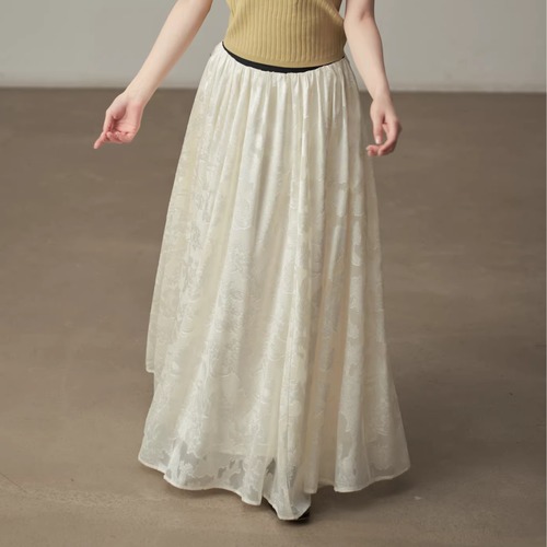 花柄 マキシ丈 フレアスカート 00137 画像