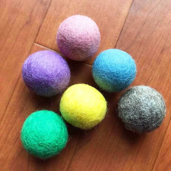Lサイズ 3.5cm 猫のおもちゃ 猫用フェルトボール スモーキーパステル 6