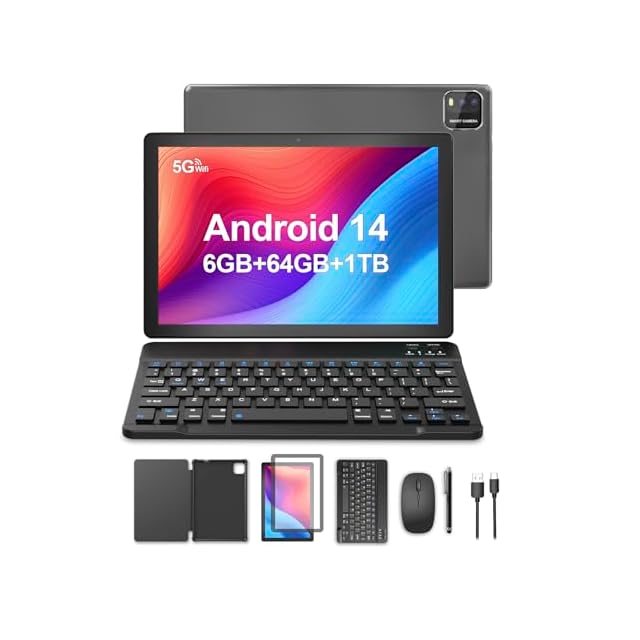 タブレット 10インチ Android14 キーボード付き 付属品付き android14