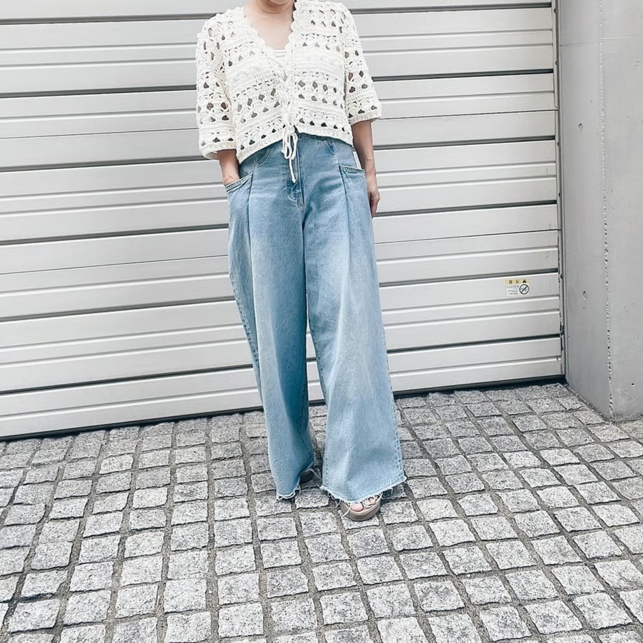 [Pattern] ラウンドシェルハーフスリーブ2wayカーディガン