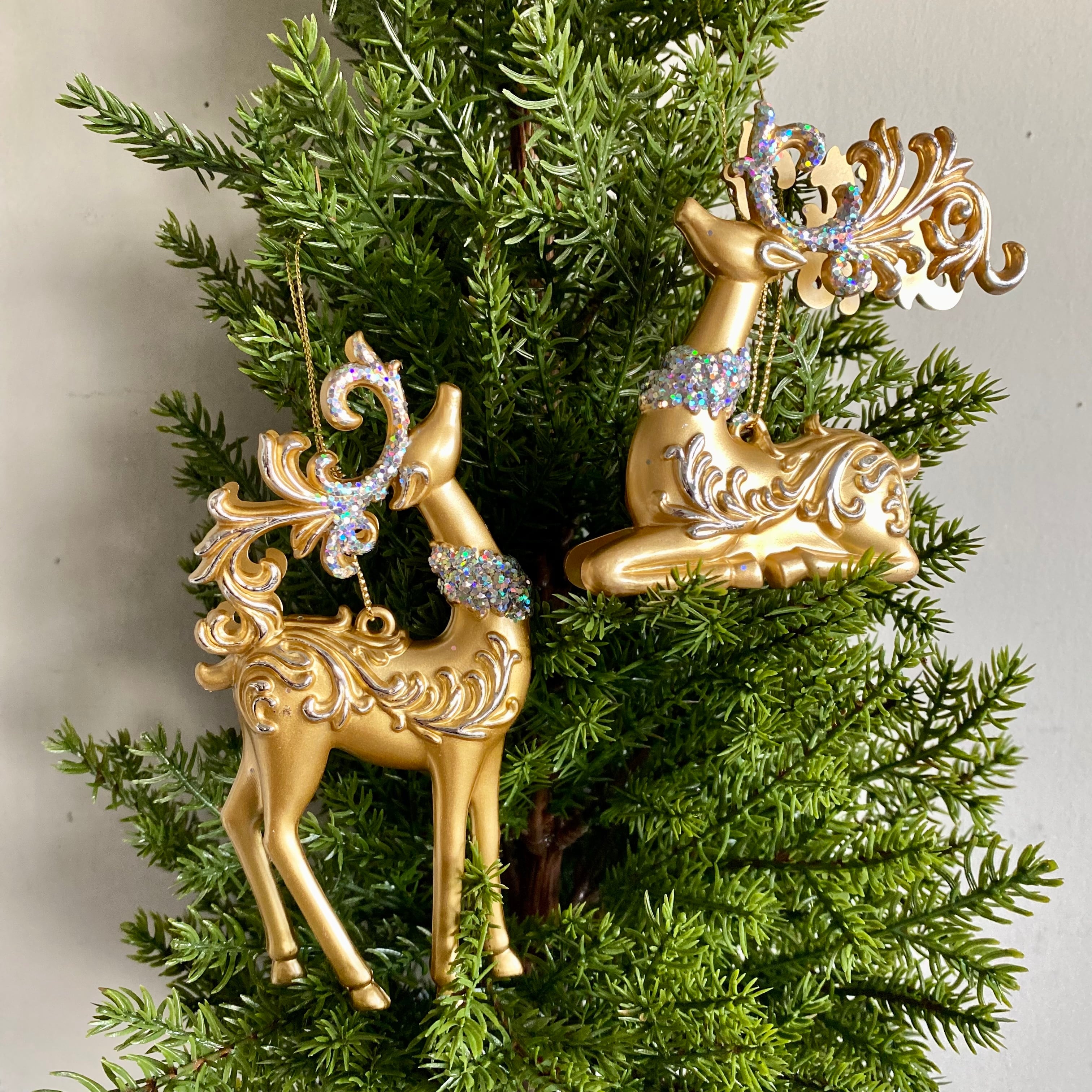 オーナメント ゴールドトナカイ A/B | ディスプレイ雑貨什器専門店 Velvety