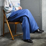 jacquard weave design wide color slacks blue