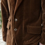 special layered design hoodie × velour tailored jacket