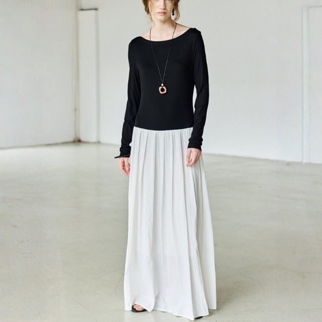 Robe Contrast Maxi Dress F0554