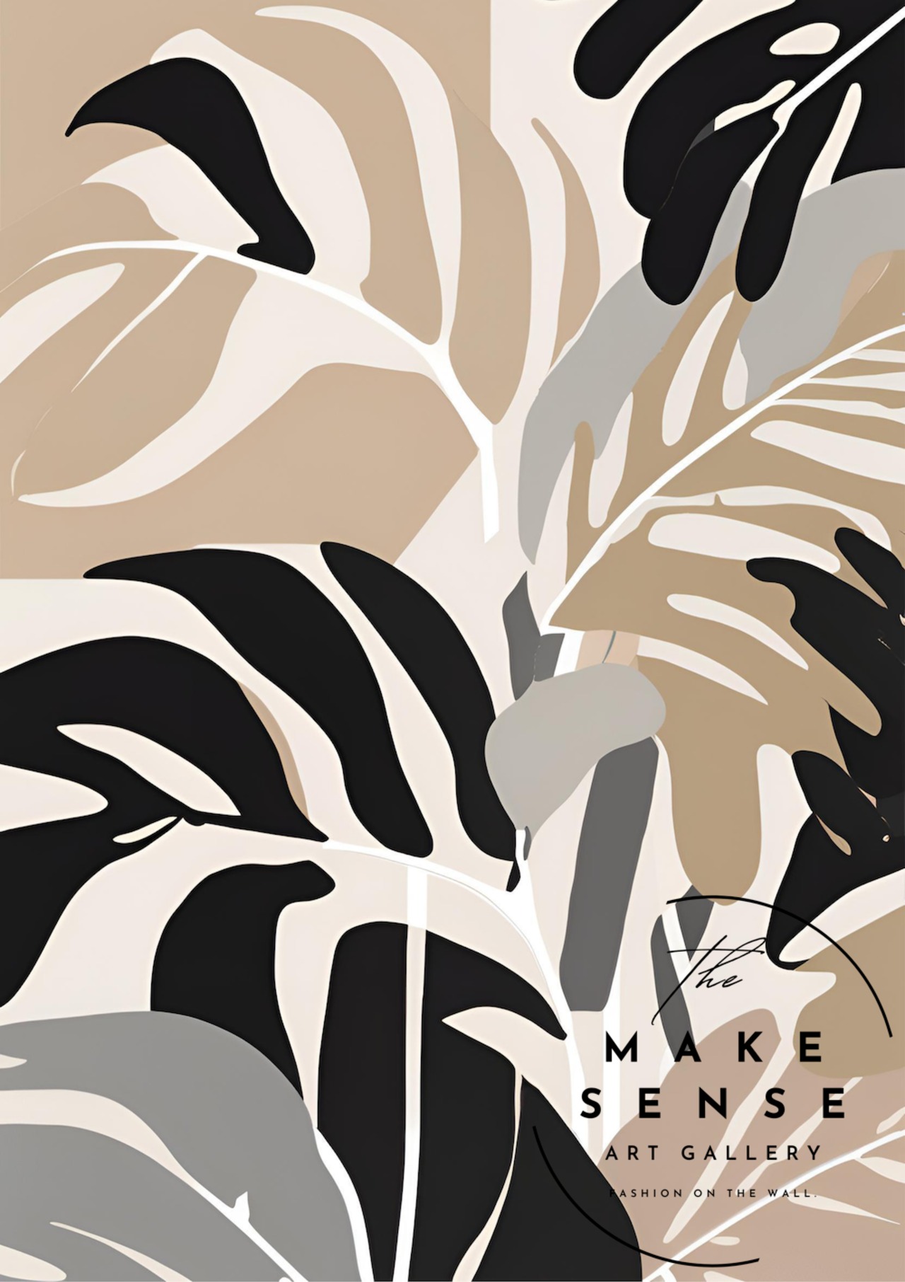 Metallic Monstera｜光沢感が美しいモンステラアートポスター｜ボタニカルとモダンが融合した上質インテリアを演出する一枚A3ポスター