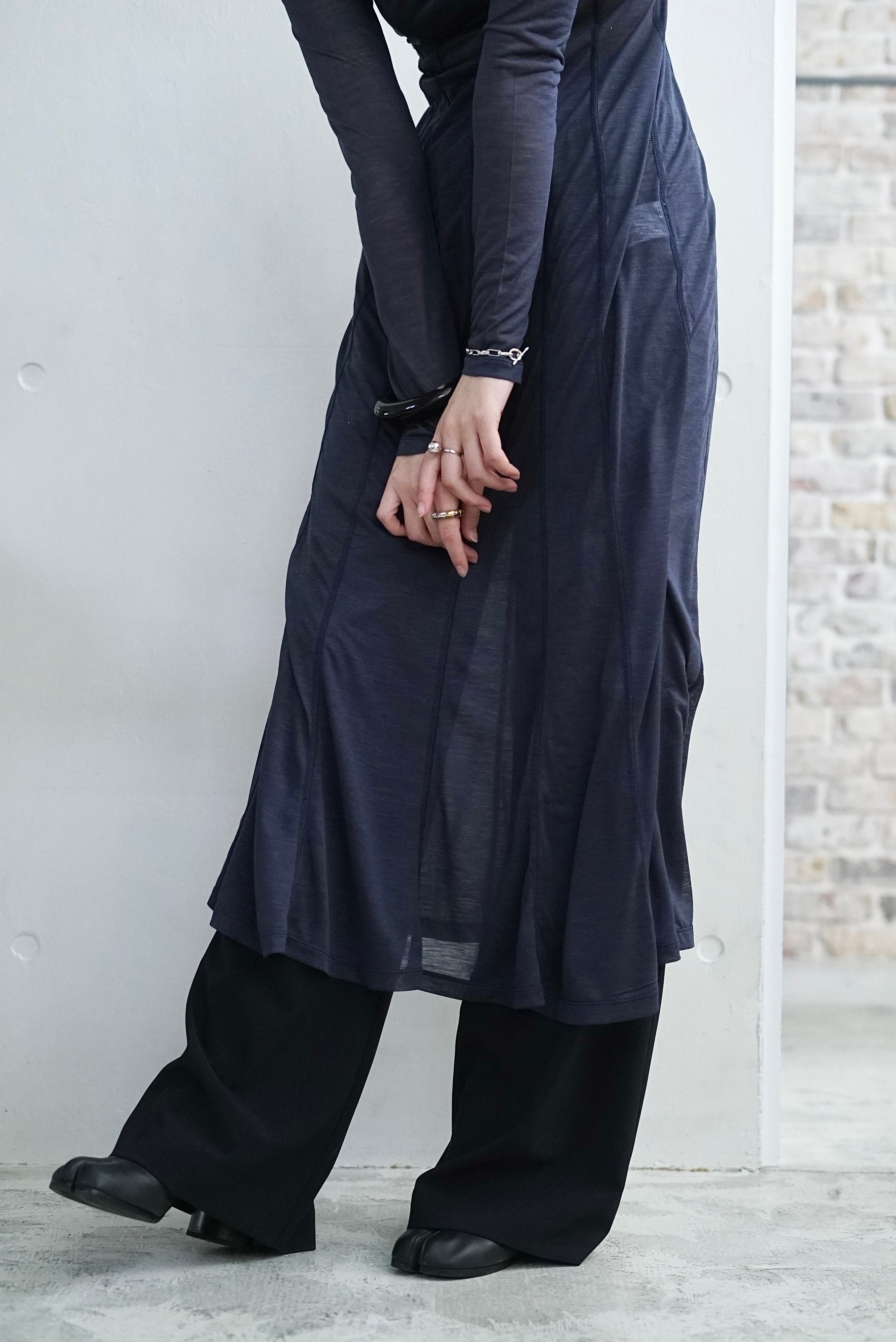 Mame Kurogouchi / Hybrid Yarn Wool Jersey Square Neck Dress Mame Kurogouchi / Hybrid Yarn Wool Jersey Square Neck Dress