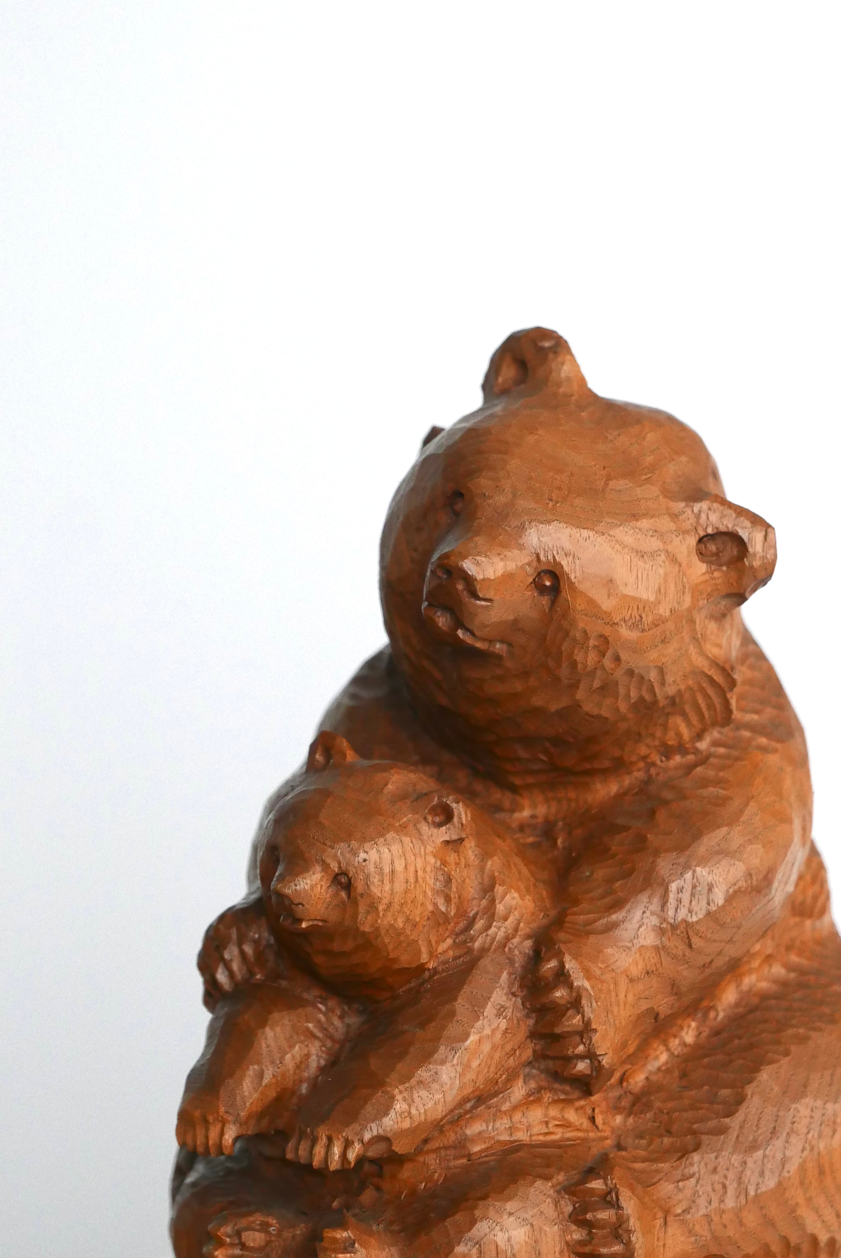old japan wooden bear , pagoda tree , peaceful