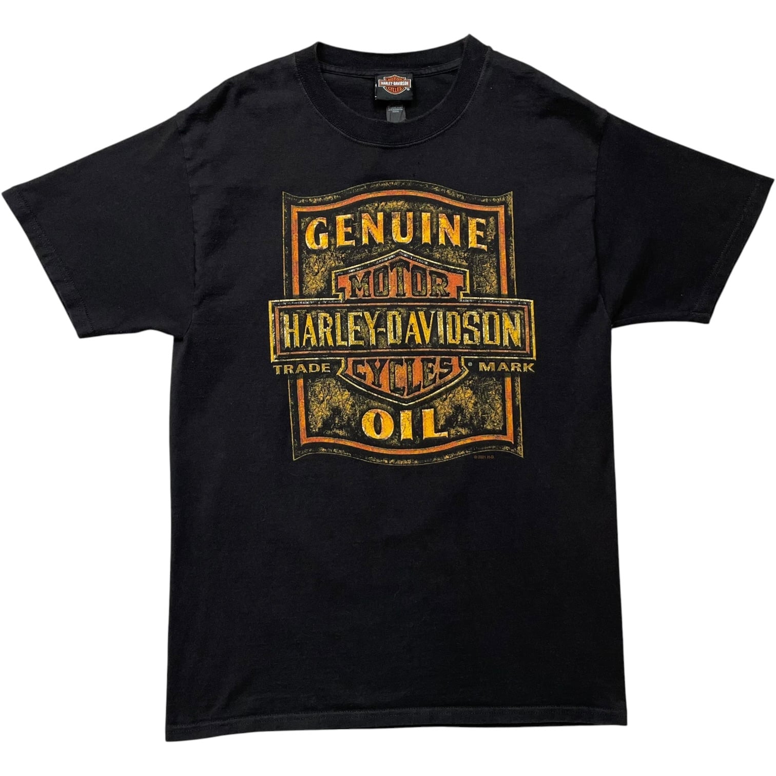 《M》Harley-Davidson ハーレーダビッドソン Tシャツ フロントプリント バックプリント フェード ブラック no.10161