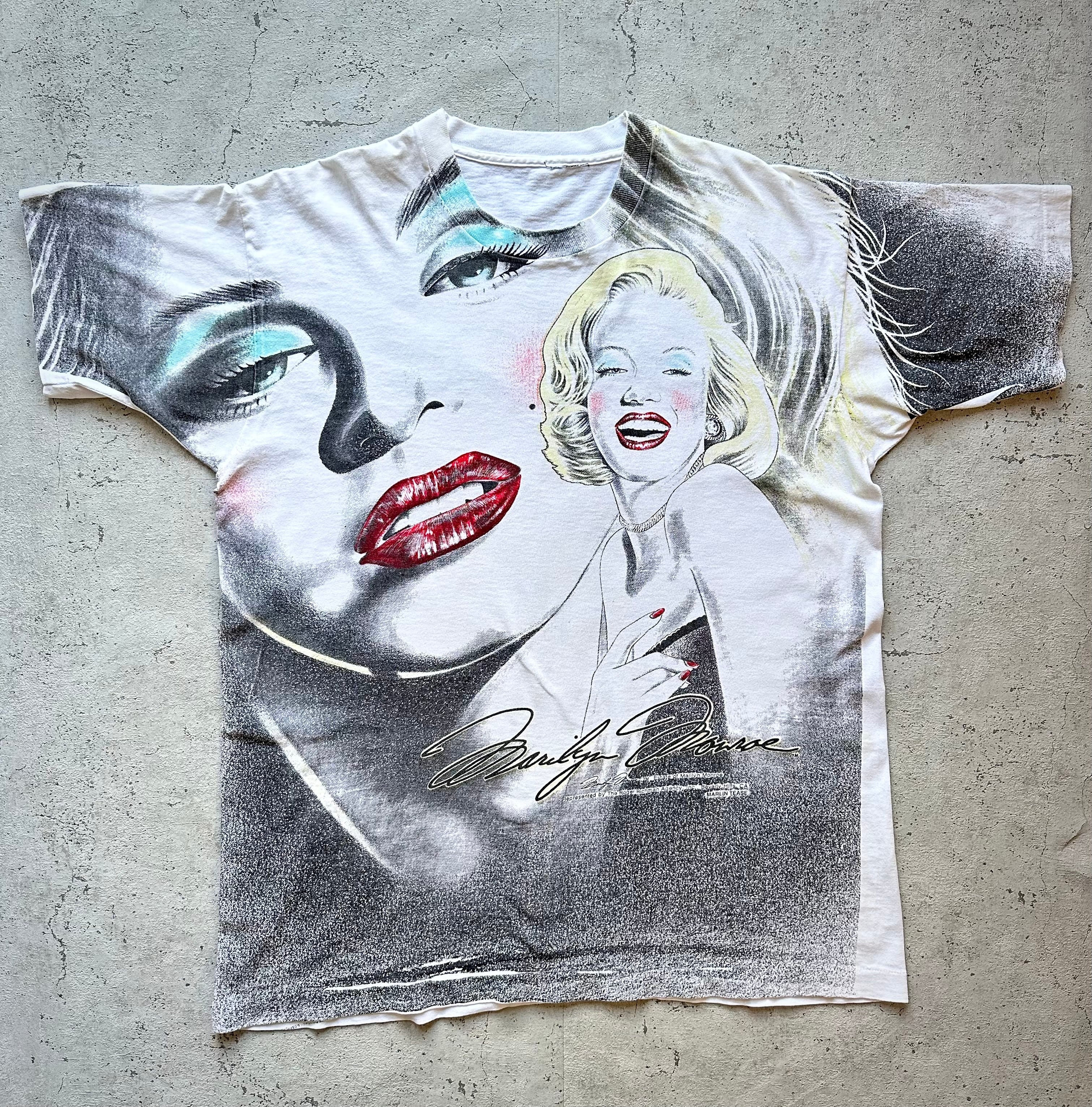 90s “ Marilyn Monroe ” SILK SCREEN BIG PRINT TEE OLD VINTAGE