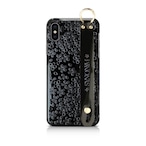 黒桜 - 和風 立体型 ハンドベルト付ソフトiPhoneケース / T003000SBK【Three-dimensional】