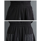 ストライプ切替 アシメトリー ワイドレッグパンツ 00149