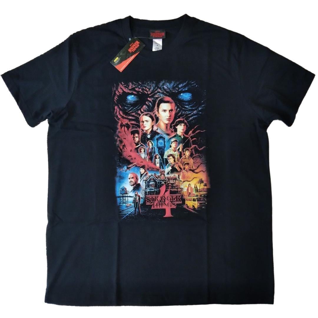 ストレンジャーシングス Tシャツ M 実寸XLくらい 黒 シーズン4 新品