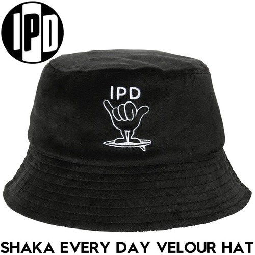 IPD アイピーディー SHAKA EVERY DAY VELOUR HAT バケットハット 帽子 IPDHTSH-1025 BLK 日本代理店正規品