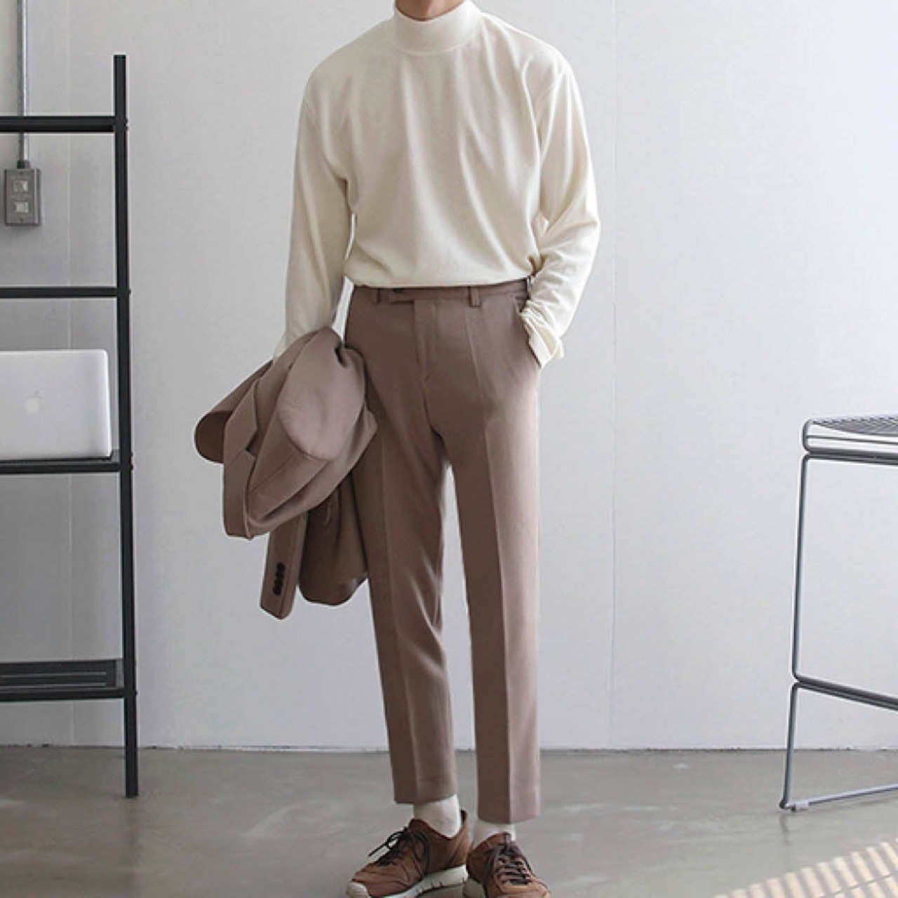 ベーシックモックネックロングTシャツ　MT0080053