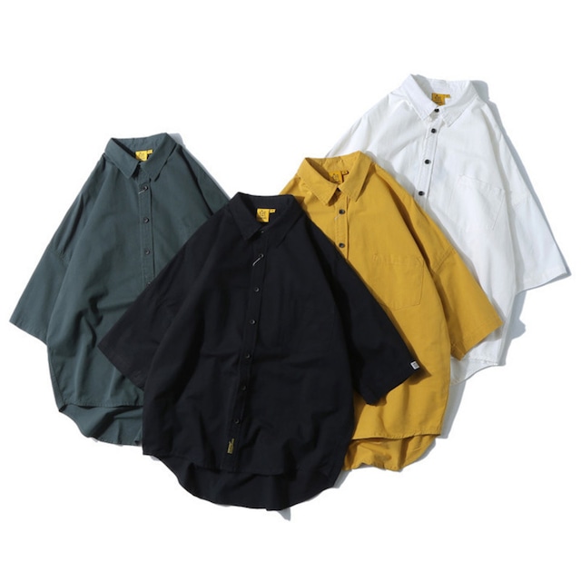 【UNISEX】カラード シンプル ショートスリーブ シャツ【4colors】UN-596