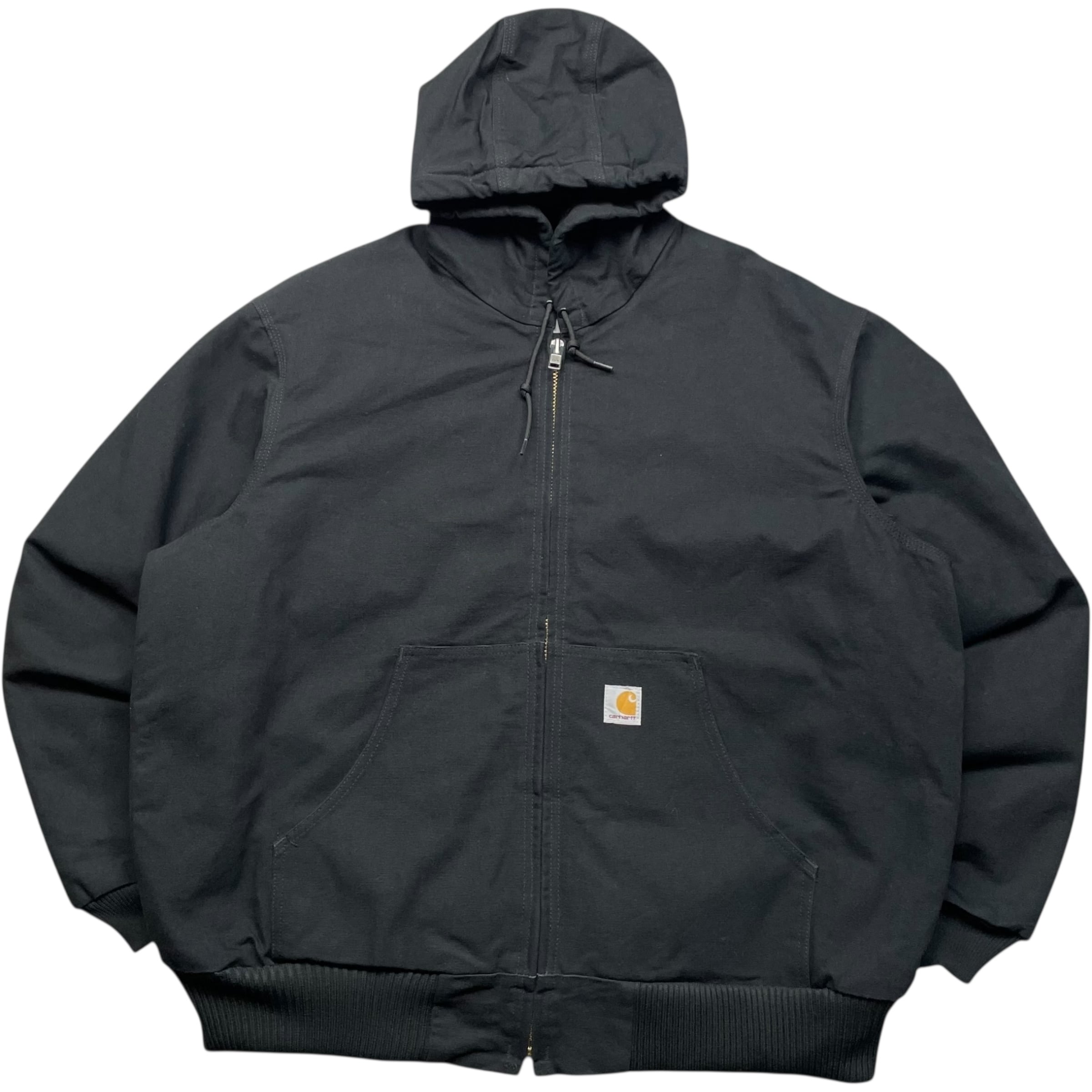 《XL》Carhartt カーハート アクティブジャケット ブラックワンポイントロゴ USA製 no.9498