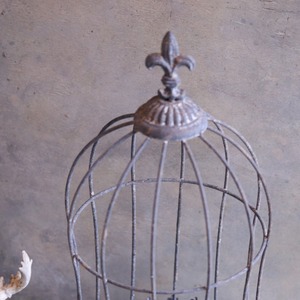 mondimanche ブリキ植木鉢　ロングラカージュDGY　UF 598|トレリス付きポット植え込みのシャビーシックな鉢　お玄関がオシャレに変わります