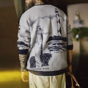 Lighthouse Pattern Crewneck Sweater / ライトハウス パターン クルーネック セーター