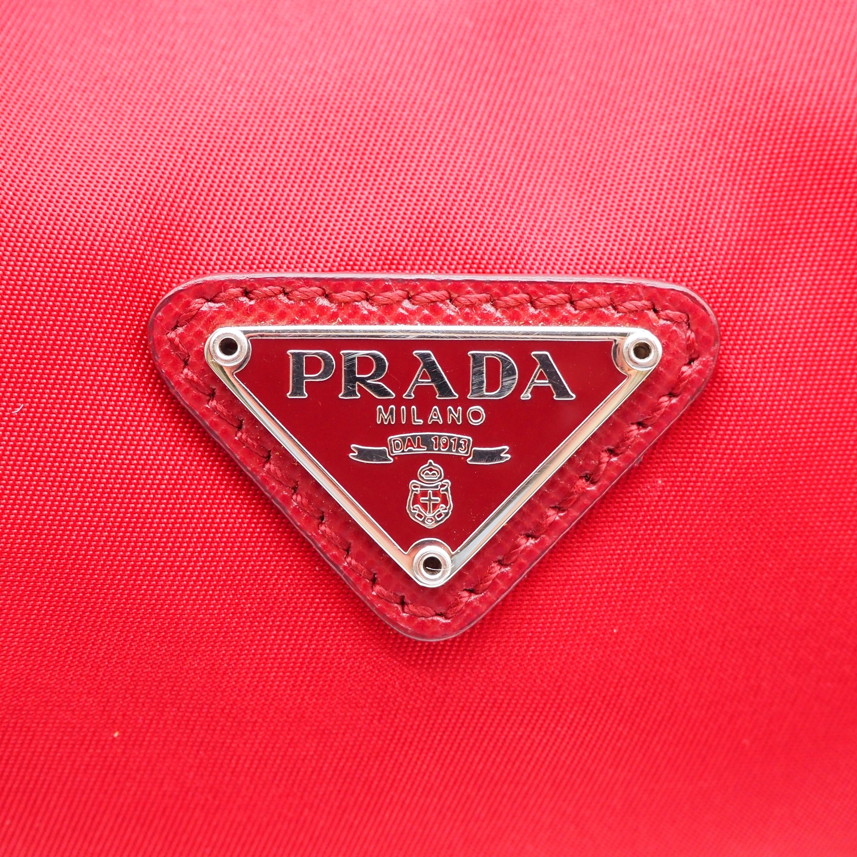 PRADA ロゴ ミニ ハンドバッグ ナイロン レッド プラダ | 2122TOKYO