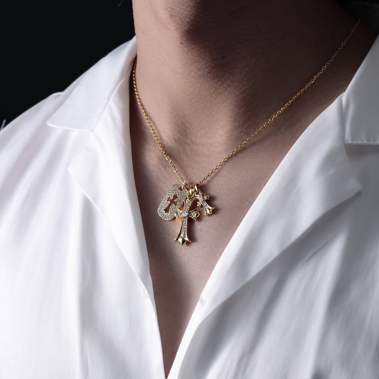 LUXURY CROSS SERIES- sield&double cross necklace VN7-109 | VERIELA