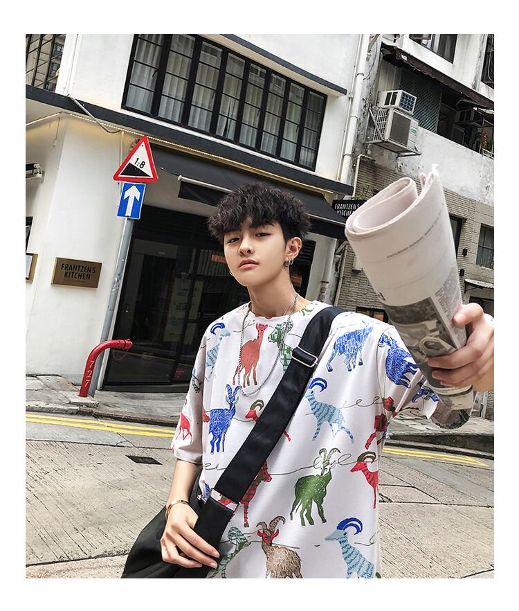 全2色 Tシャツ カットソー プリント カジュアル おしゃれ