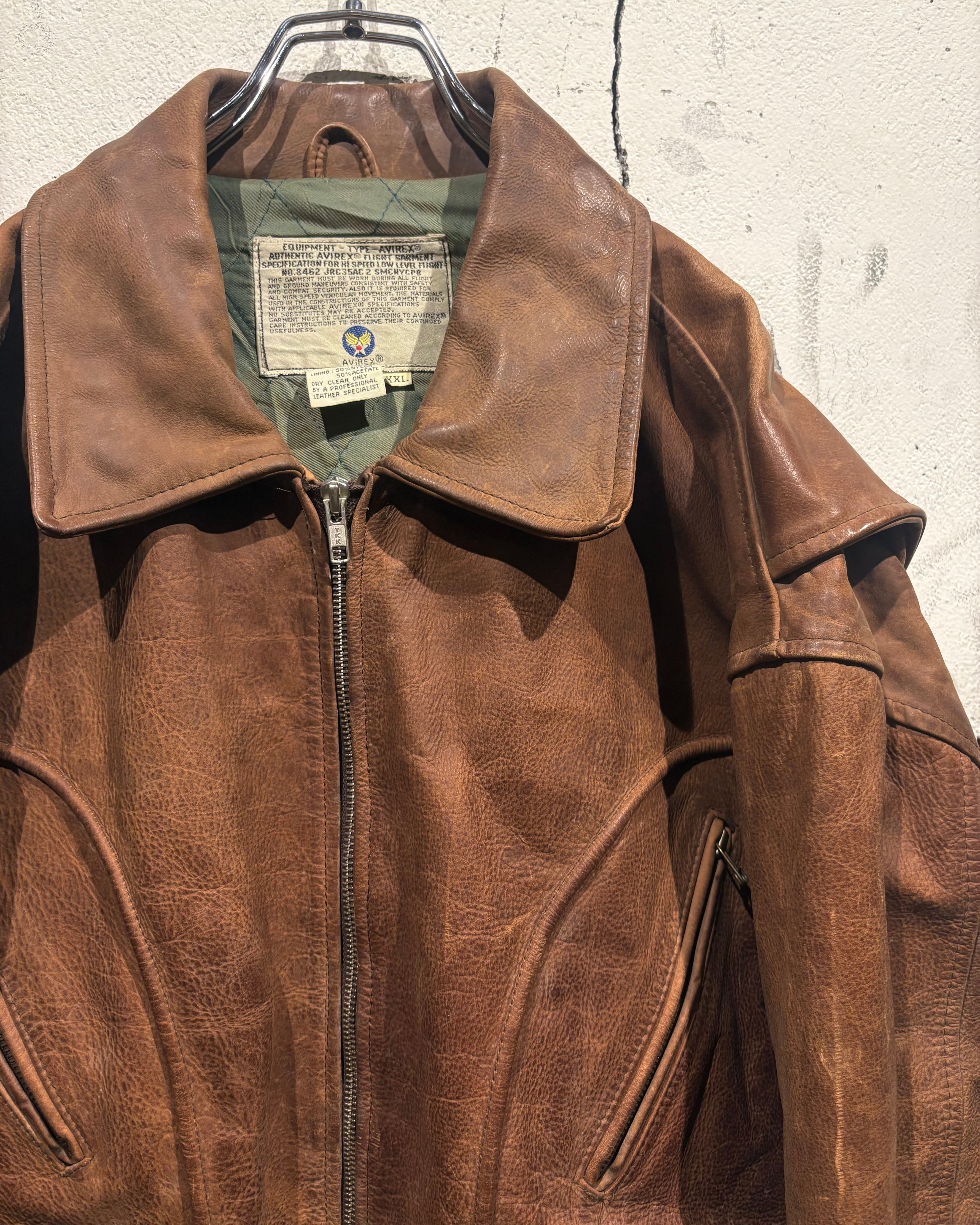 Caka otto】 “AVIREX” Flight Type Loose Leather Jacket | Caka(カカ