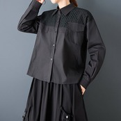 レース 切替 シャツブラウス  00352