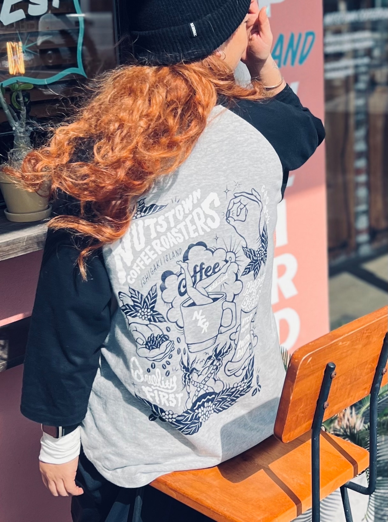 【NUTSTOWN】MO' COFFEE RAGLAN Tee【KEEP WEIRD】