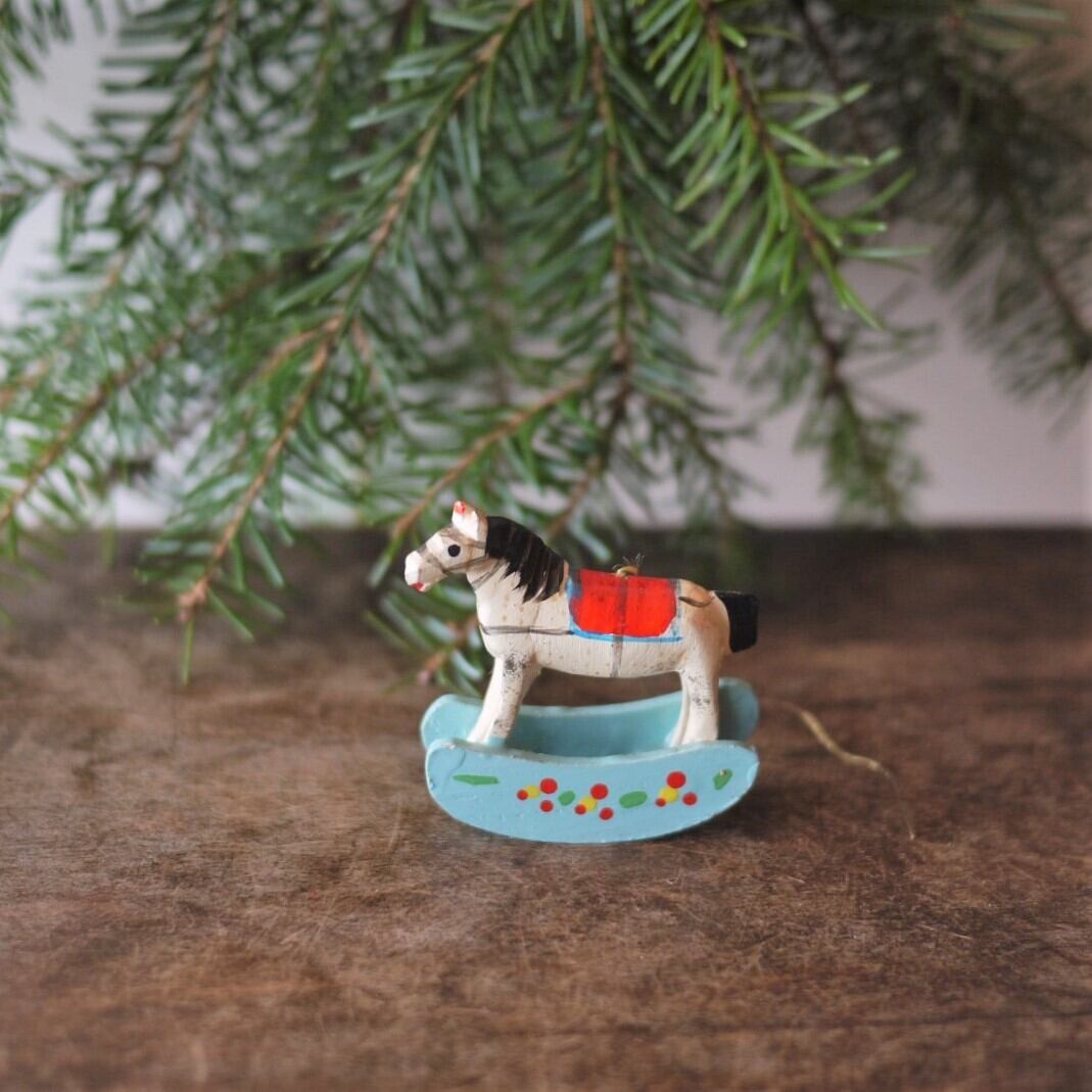 小さな白馬オーナメント ロッキングホース