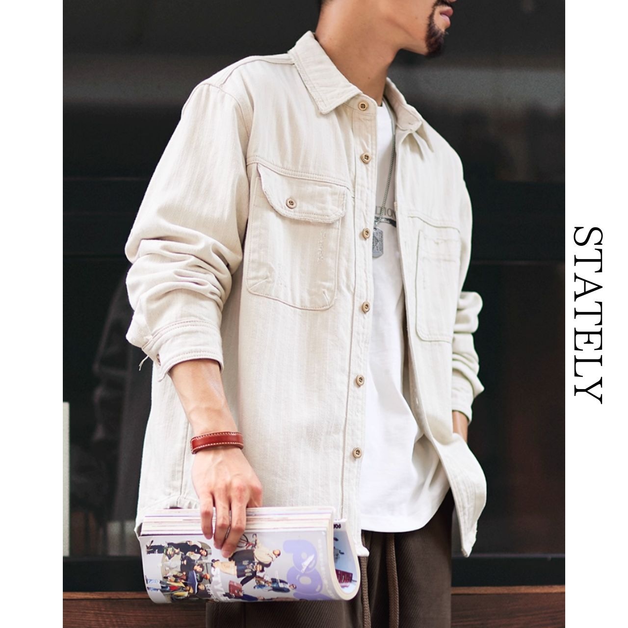 vintageウォッシュヘビーシャツジャケット_O01・画像2