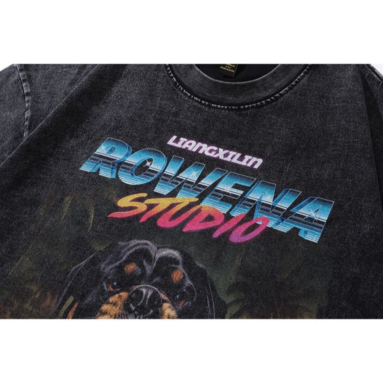 VINTAGE ストリート 燃える犬 ロングTシャツ T399