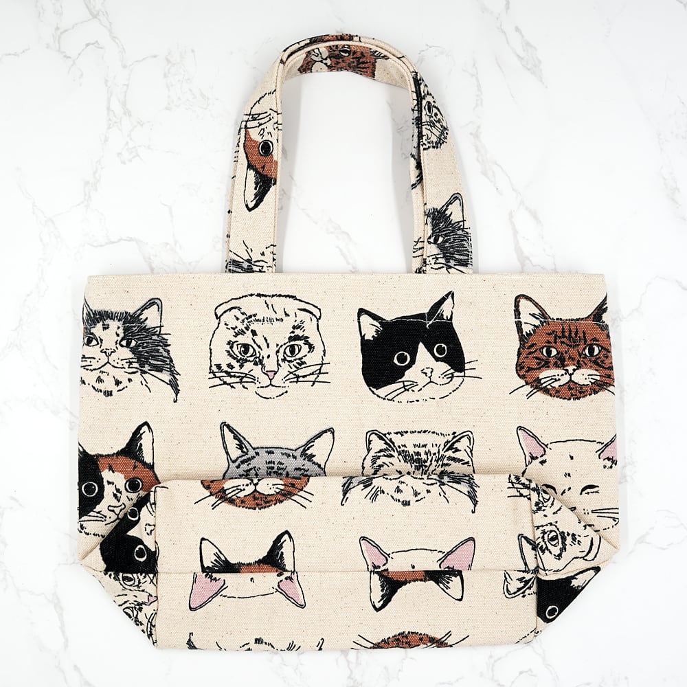 猫ミニトートバッグ(ヴェリアスキャット)アイボリー | マスノヤ衣料品