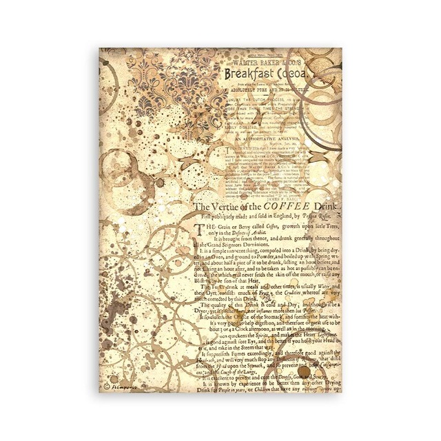 Stamperia Washi pad - Coffee and Chocolate　和紙シールブック　SBW01【Stamperia（スタンぺリア）】[ST-18s]