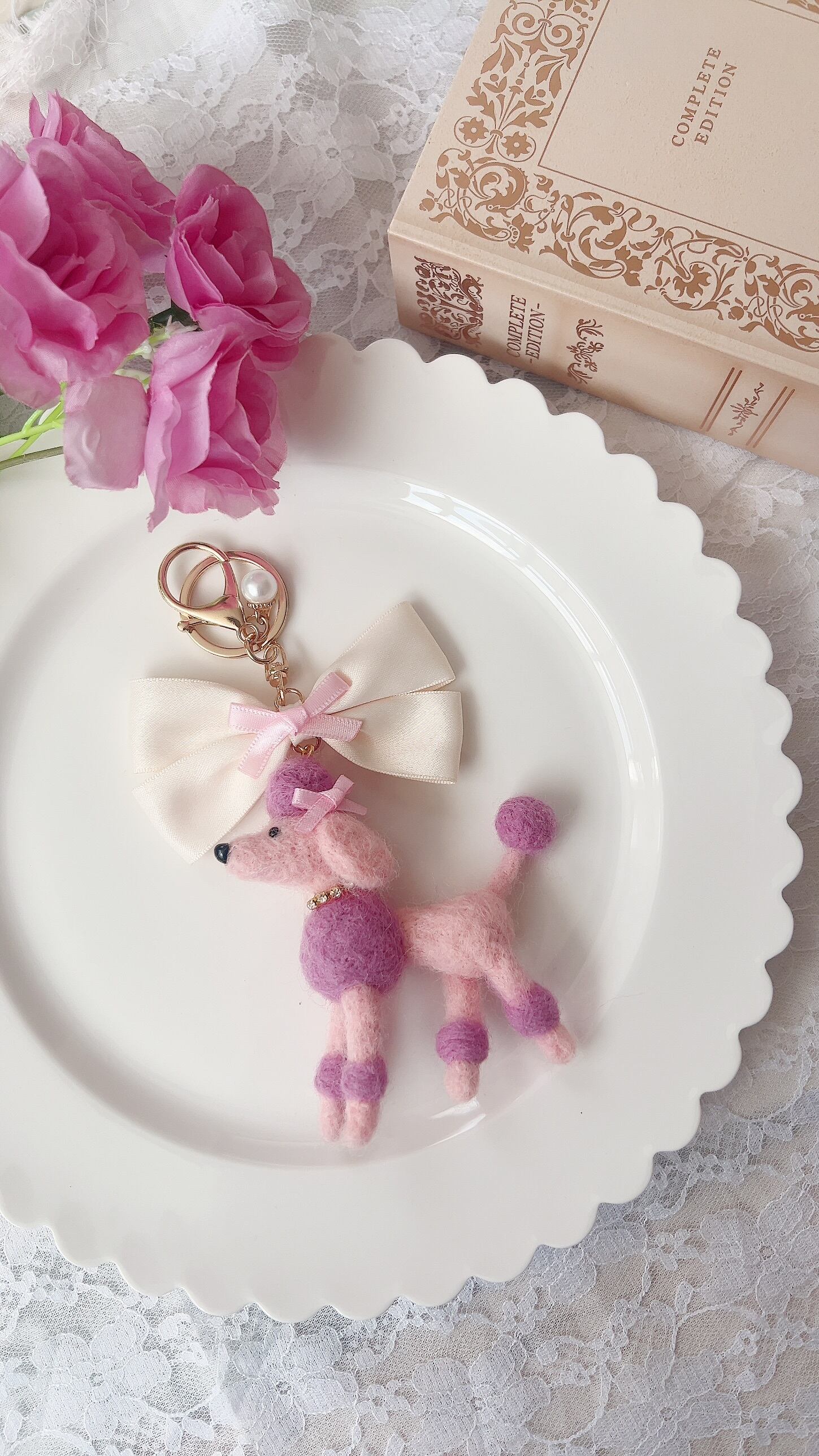 pink poodle♡羊毛フェルト・チャーム | tenyK accessory